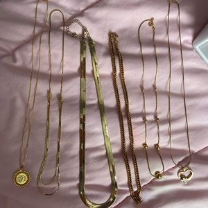 6 Vintage Gold-Tone Necklaces